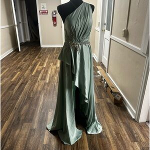 MacDuggal lower in the front beautiful bead work long in the back